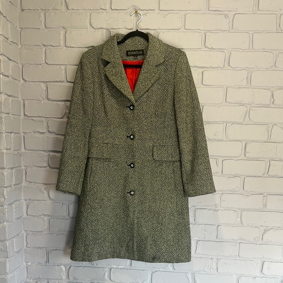 NWOT Linea Donatella Gray Trench Coat with Notched Lapels size 8 - Picture 1 of 5